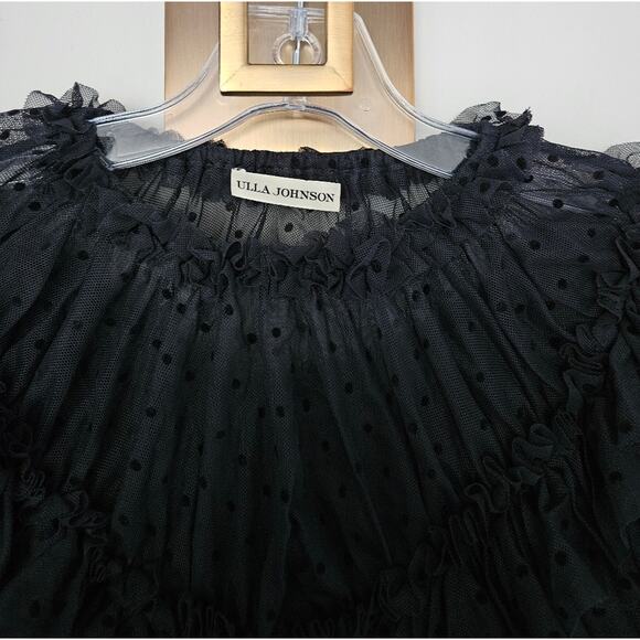 Ulla Johnson Black Dita Ruffle Sheer Blouse Size 4? - Picture 8 of 15